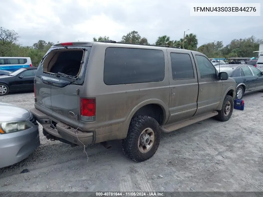 2003 Ford Excursion Limited VIN: 1FMNU43S03EB44276 Lot: 40781644