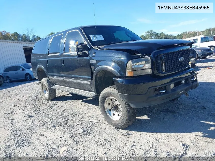 2003 Ford Excursion Limited VIN: 1FMNU43S33EB45955 Lot: 40852123