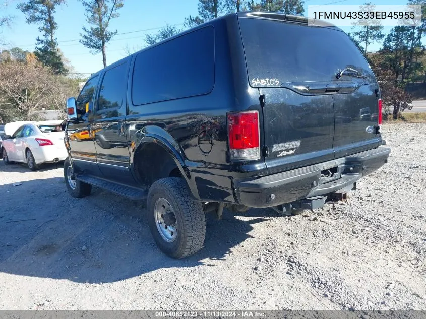 2003 Ford Excursion Limited VIN: 1FMNU43S33EB45955 Lot: 40852123