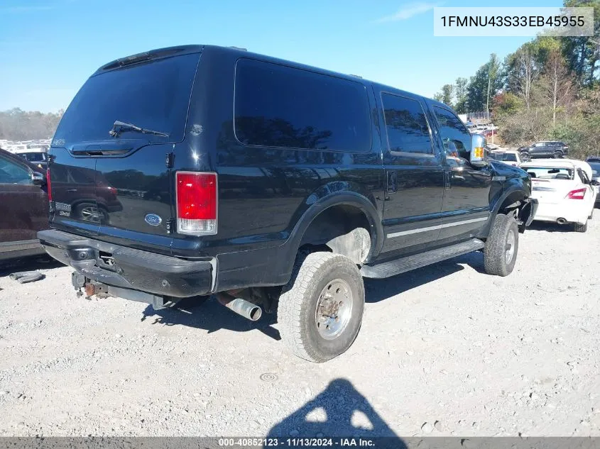 2003 Ford Excursion Limited VIN: 1FMNU43S33EB45955 Lot: 40852123