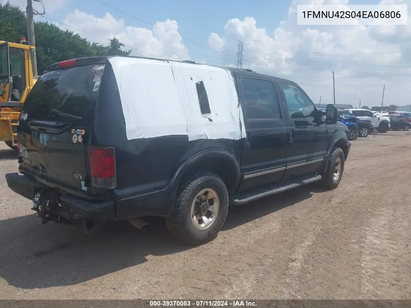 2004 Ford Excursion Limited VIN: 1FMNU42S04EA06806 Lot: 39370053