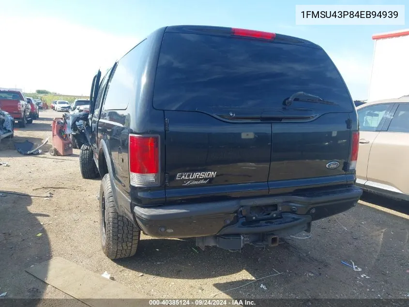 2004 Ford Excursion Limited VIN: 1FMSU43P84EB94939 Lot: 40385124