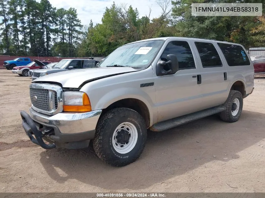 2004 Ford Excursion VIN: 1FMNU41L94EB58318 Lot: 40391856