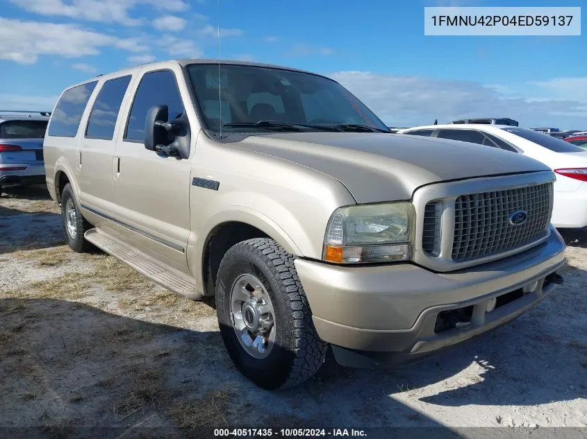 2004 Ford Excursion Limited VIN: 1FMNU42P04ED59137 Lot: 40517435