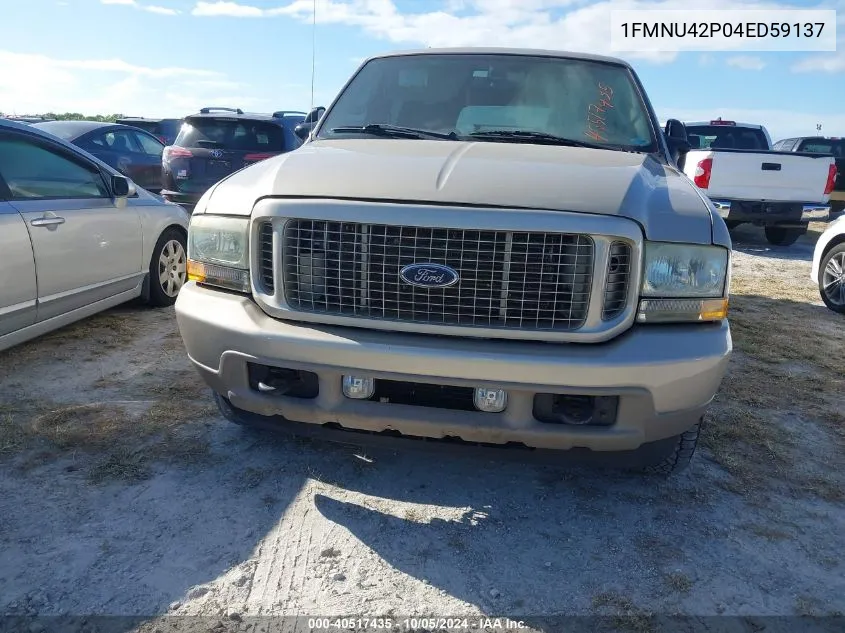 2004 Ford Excursion Limited VIN: 1FMNU42P04ED59137 Lot: 40517435