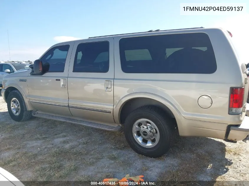 2004 Ford Excursion Limited VIN: 1FMNU42P04ED59137 Lot: 40517435