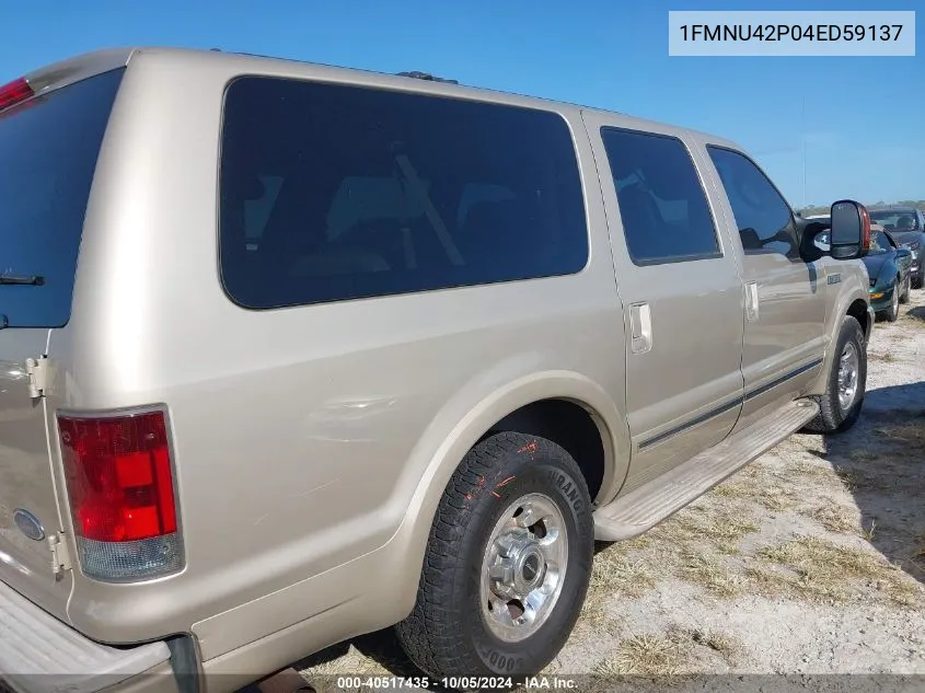 2004 Ford Excursion Limited VIN: 1FMNU42P04ED59137 Lot: 40517435