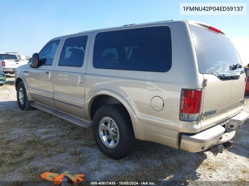 2004 Ford Excursion Limited VIN: 1FMNU42P04ED59137 Lot: 40517435