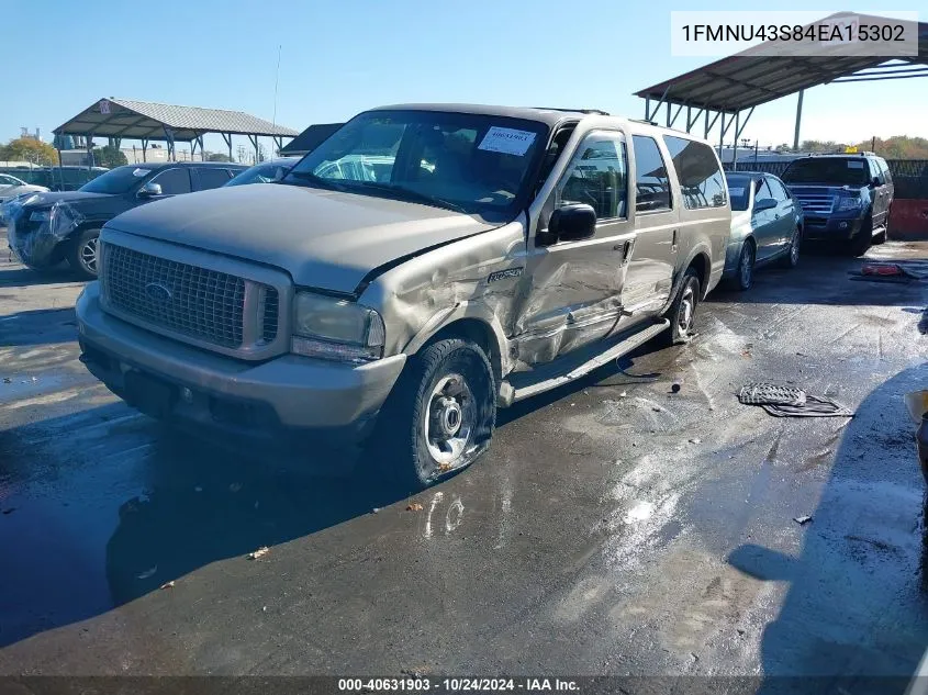 2004 Ford Excursion Limited VIN: 1FMNU43S84EA15302 Lot: 40631903