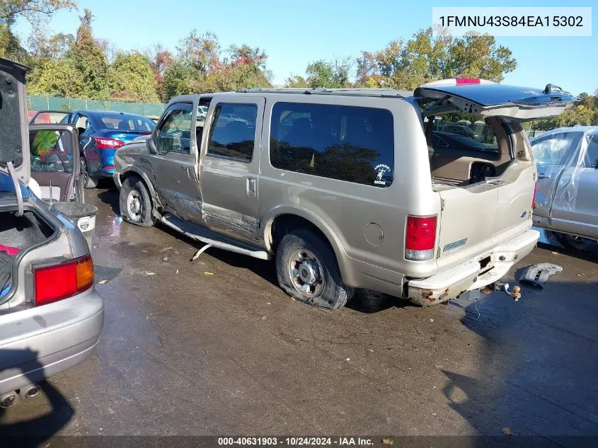 2004 Ford Excursion Limited VIN: 1FMNU43S84EA15302 Lot: 40631903