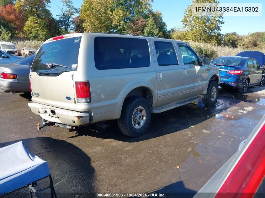 2004 Ford Excursion Limited VIN: 1FMNU43S84EA15302 Lot: 40631903