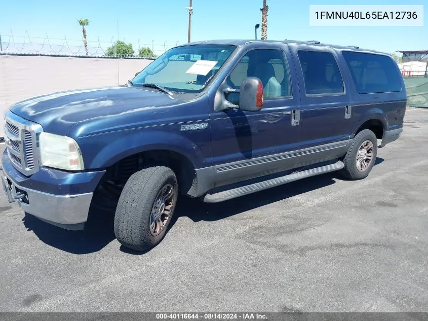 2005 Ford Excursion Xls/Xlt VIN: 1FMNU40L65EA12736 Lot: 40116644