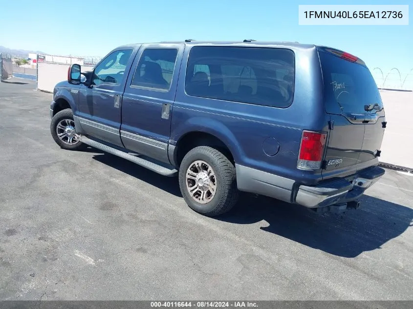 2005 Ford Excursion Xls/Xlt VIN: 1FMNU40L65EA12736 Lot: 40116644