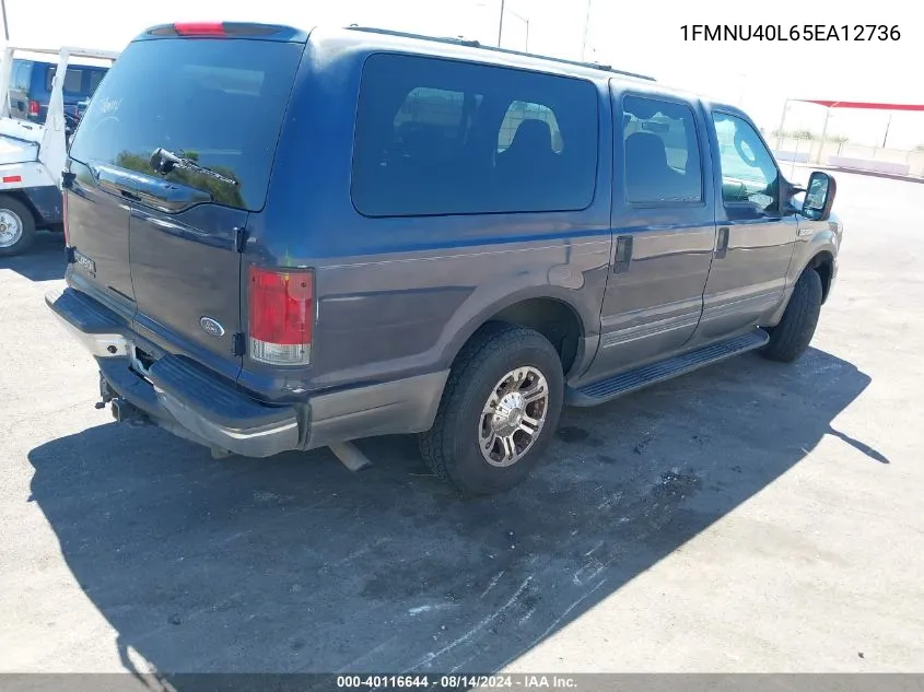 2005 Ford Excursion Xls/Xlt VIN: 1FMNU40L65EA12736 Lot: 40116644