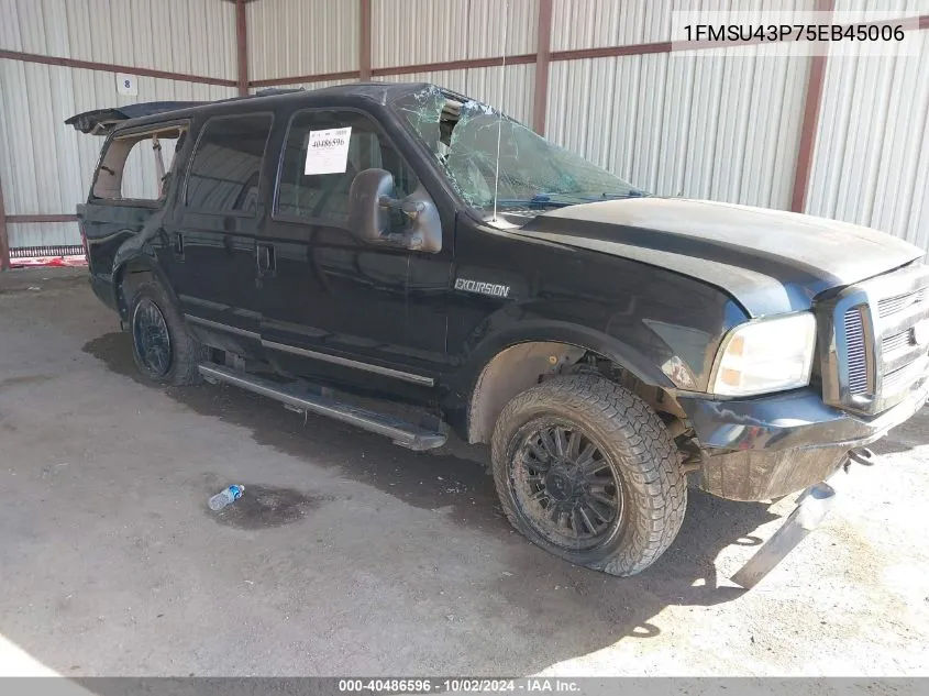 2005 Ford Excursion Limited VIN: 1FMSU43P75EB45006 Lot: 40486596