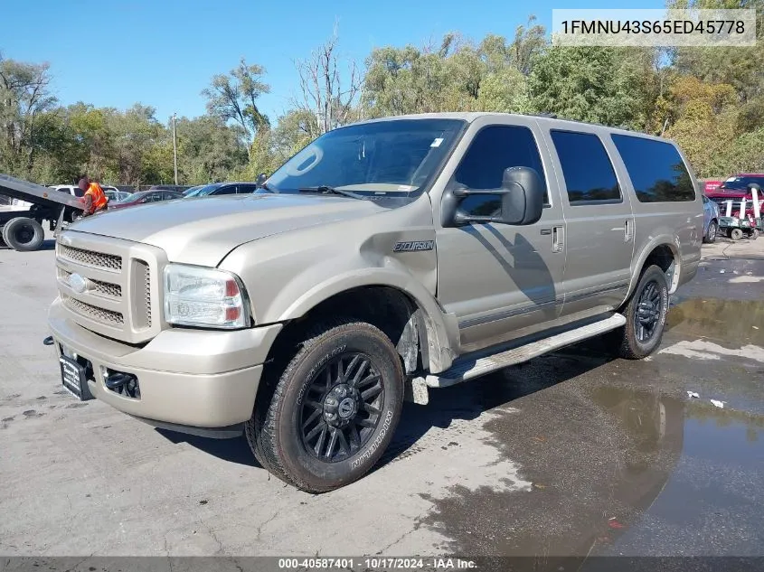 2005 Ford Excursion Limited VIN: 1FMNU43S65ED45778 Lot: 40587401