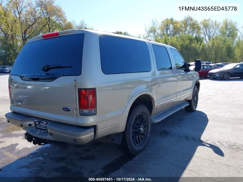 2005 Ford Excursion Limited VIN: 1FMNU43S65ED45778 Lot: 40587401