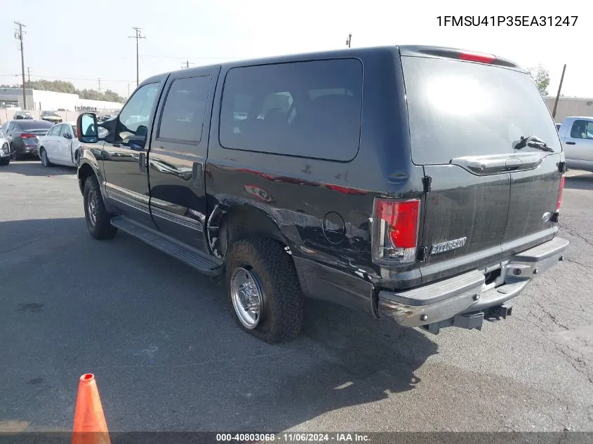 2005 Ford Excursion Xls/Xlt VIN: 1FMSU41P35EA31247 Lot: 40803068