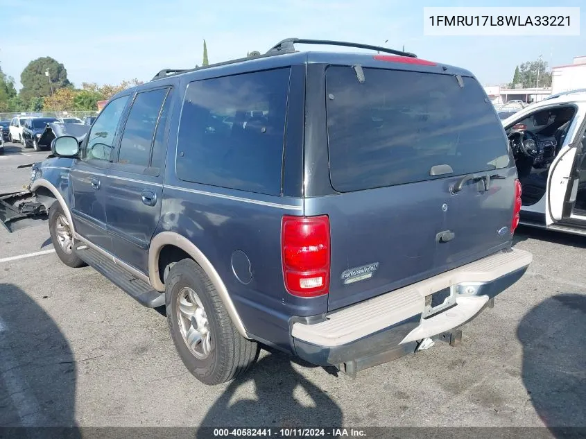 1998 Ford Expedition VIN: 1FMRU17L8WLA33221 Lot: 40582441