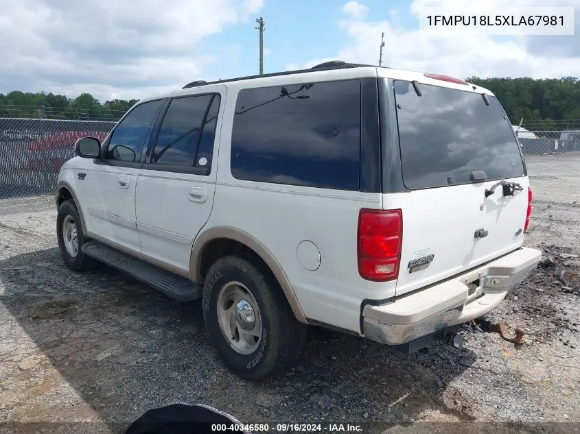 1999 Ford Expedition Eddie Bauer/Xlt VIN: 1FMPU18L5XLA67981 Lot: 40346580