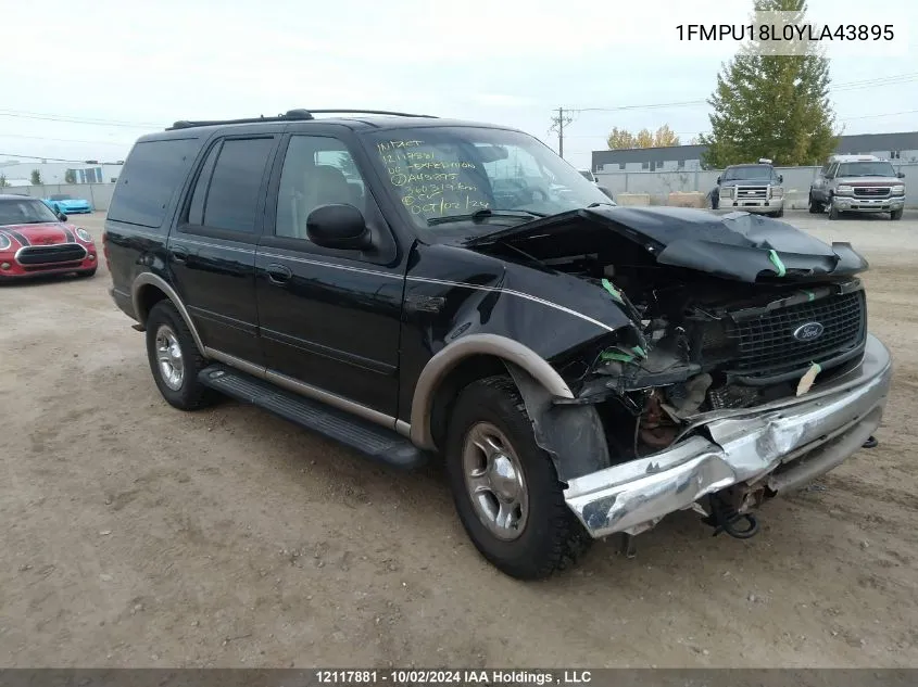 2000 Ford Expedition VIN: 1FMPU18L0YLA43895 Lot: 12117881