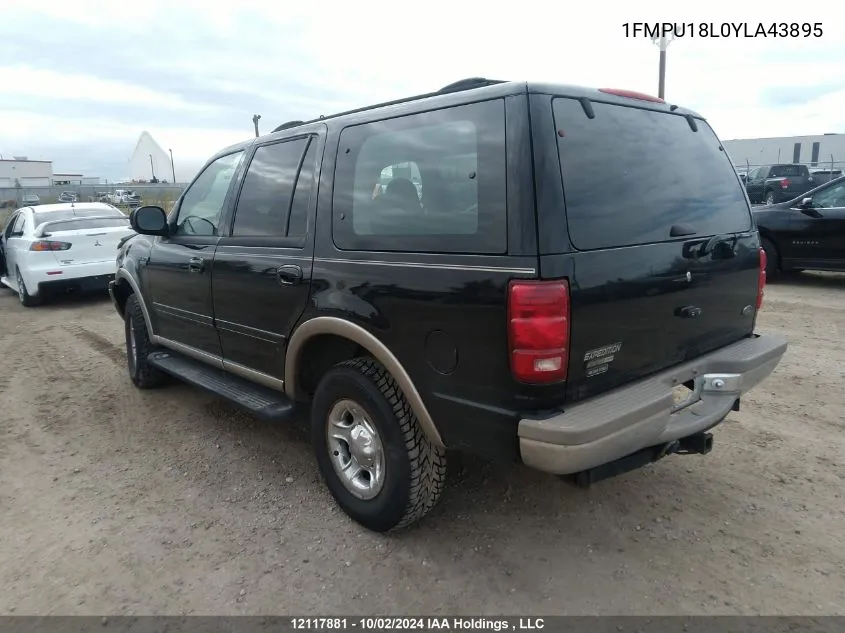 2000 Ford Expedition VIN: 1FMPU18L0YLA43895 Lot: 12117881