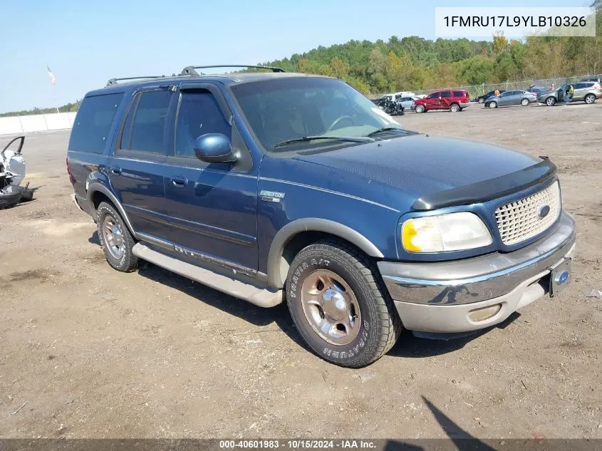 2000 Ford Expedition Eddie Bauer VIN: 1FMRU17L9YLB10326 Lot: 40601983