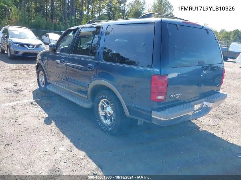 2000 Ford Expedition Eddie Bauer VIN: 1FMRU17L9YLB10326 Lot: 40601983