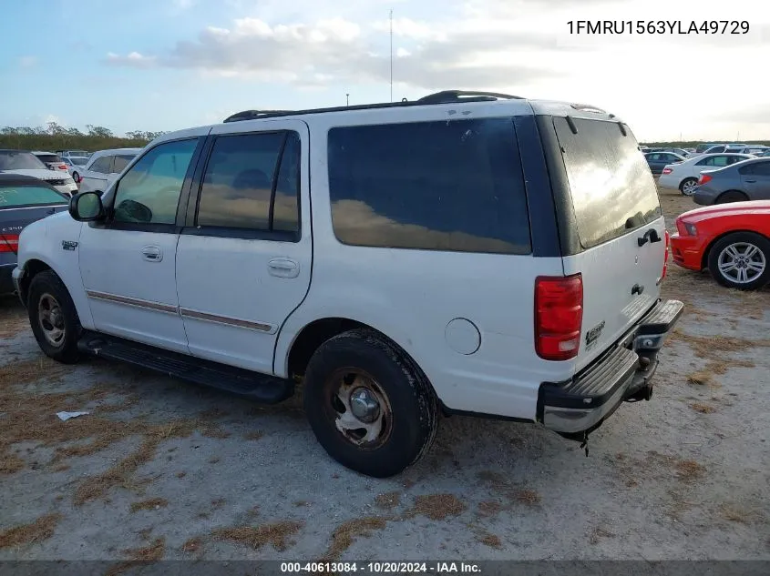 2000 Ford Expedition Xlt VIN: 1FMRU1563YLA49729 Lot: 40613084