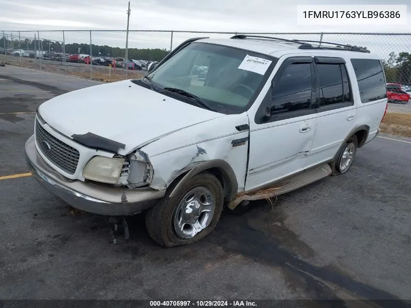 2000 Ford Expedition Eddie Bauer VIN: 1FMRU1763YLB96386 Lot: 40705997