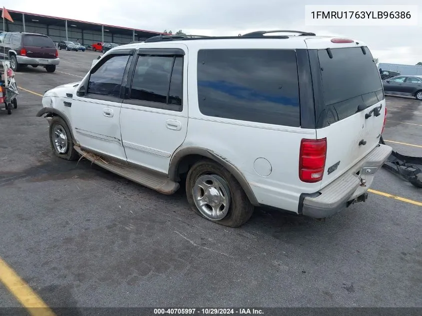 2000 Ford Expedition Eddie Bauer VIN: 1FMRU1763YLB96386 Lot: 40705997