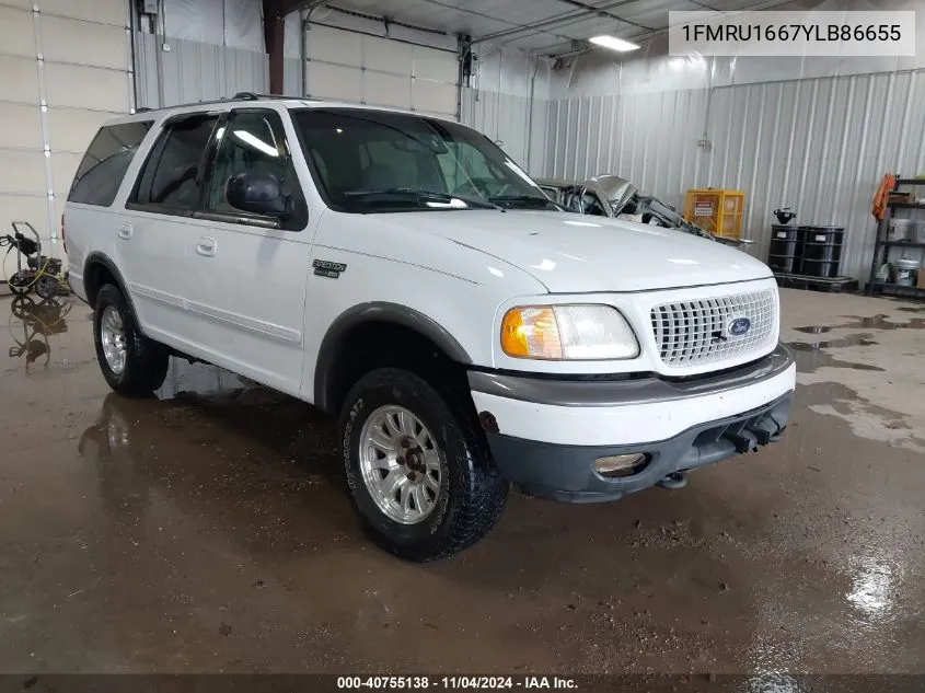 2000 Ford Expedition Xlt VIN: 1FMRU1667YLB86655 Lot: 40755138