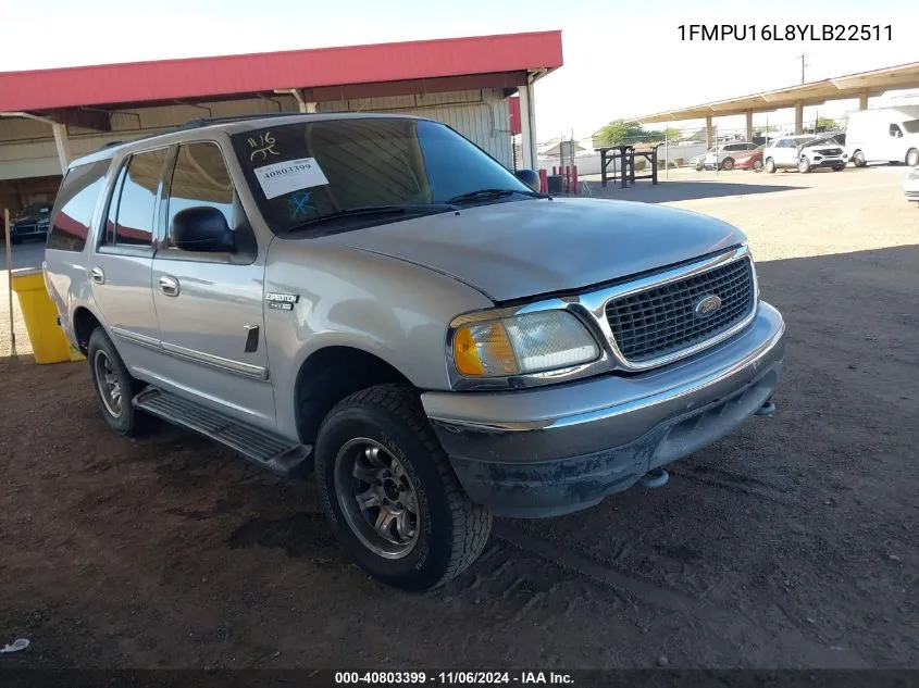 2000 Ford Expedition Xlt VIN: 1FMPU16L8YLB22511 Lot: 40803399