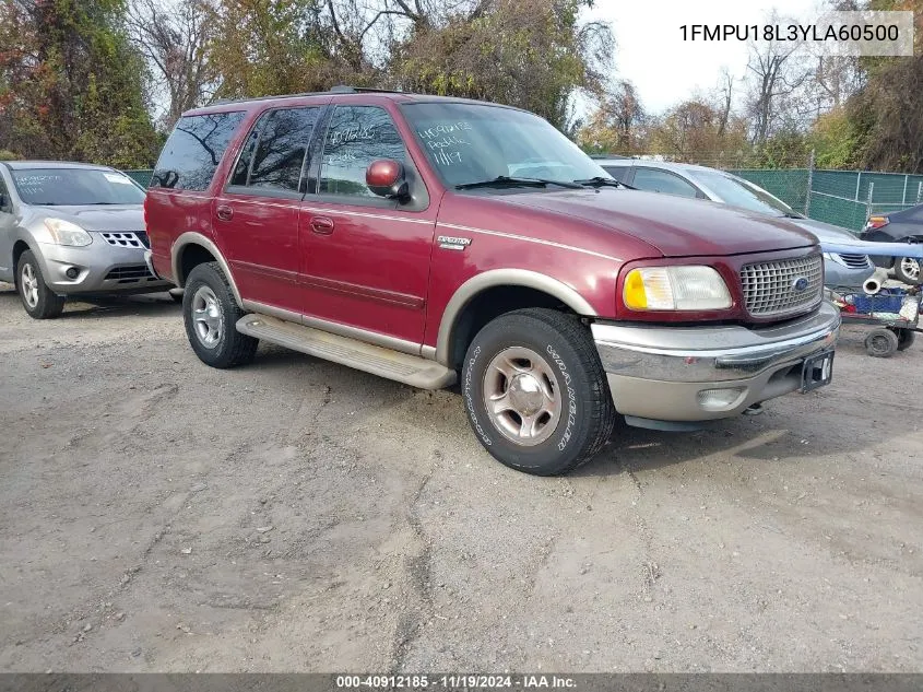 2000 Ford Expedition Eddie Bauer VIN: 1FMPU18L3YLA60500 Lot: 40912185