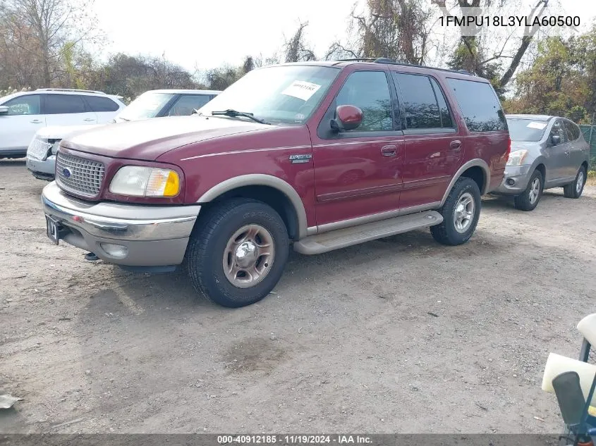 2000 Ford Expedition Eddie Bauer VIN: 1FMPU18L3YLA60500 Lot: 40912185