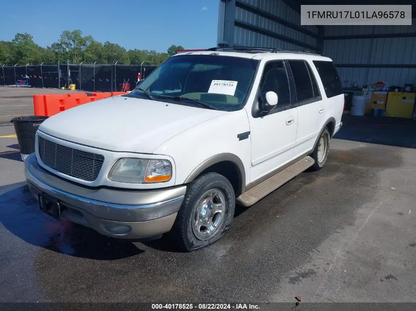 2001 Ford Expedition Eddie Bauer VIN: 1FMRU17L01LA96578 Lot: 40178525