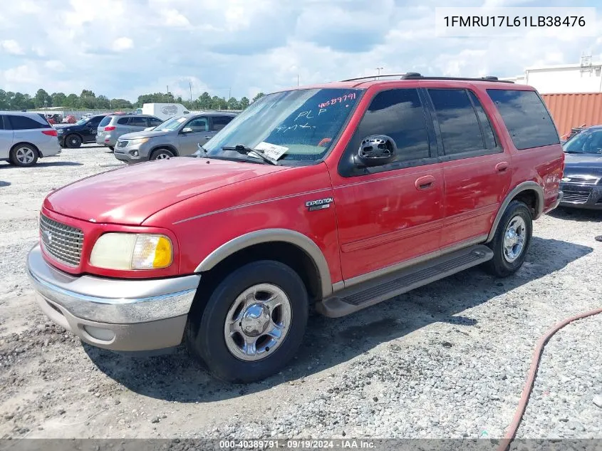 2001 Ford Expedition Eddie Bauer VIN: 1FMRU17L61LB38476 Lot: 40389791