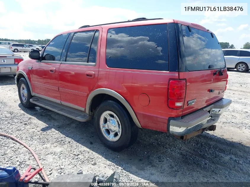 2001 Ford Expedition Eddie Bauer VIN: 1FMRU17L61LB38476 Lot: 40389791