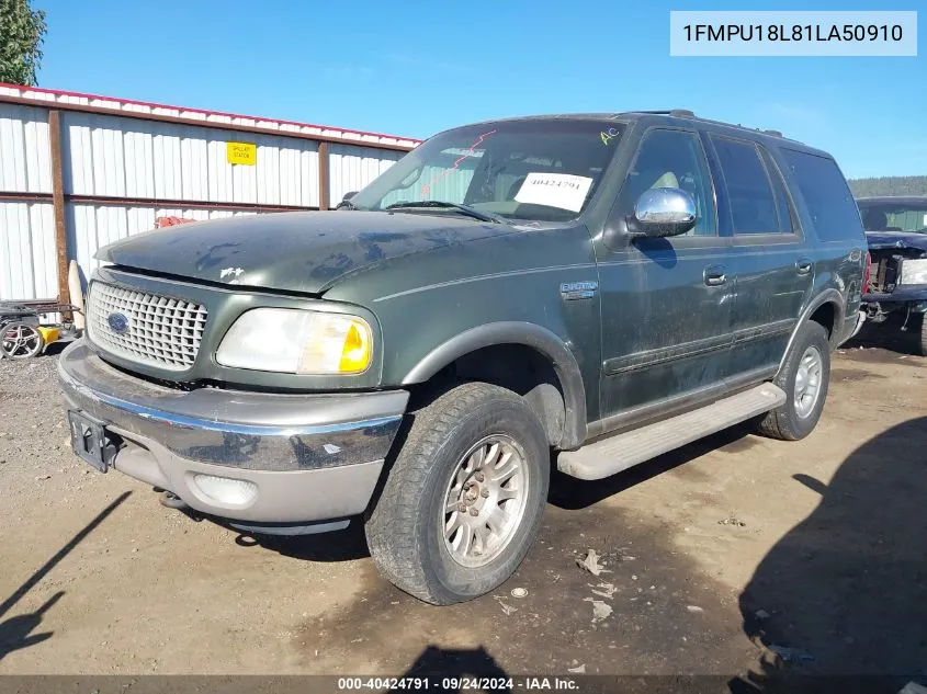 2001 Ford Expedition Eddie Bauer VIN: 1FMPU18L81LA50910 Lot: 40424791