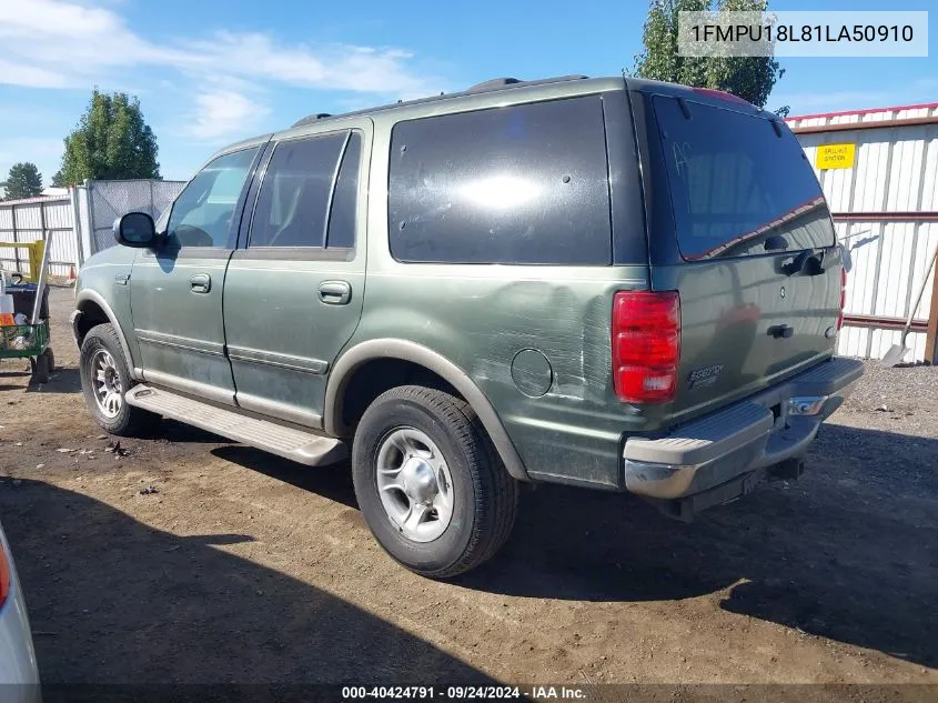 2001 Ford Expedition Eddie Bauer VIN: 1FMPU18L81LA50910 Lot: 40424791