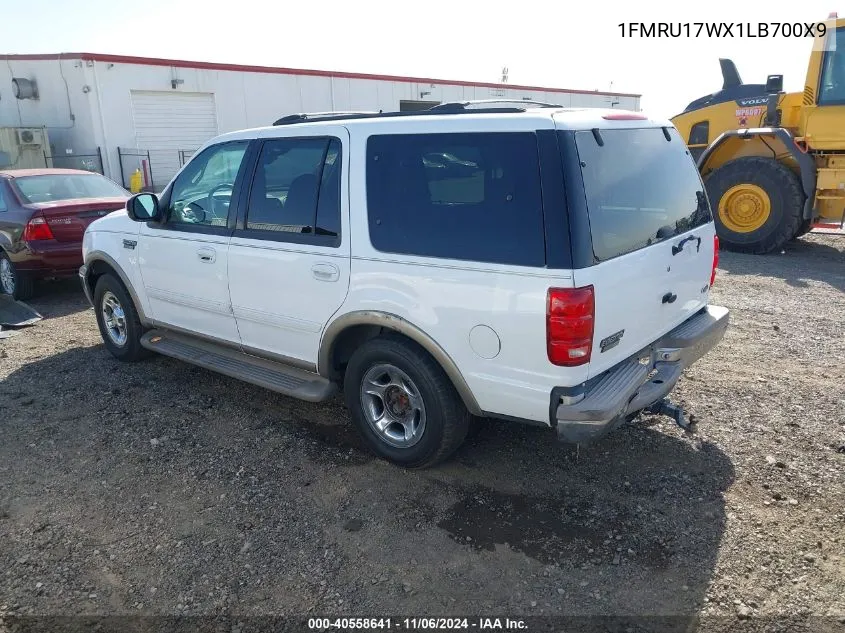 2001 Ford Expedition Eddie Bauer VIN: 1FMRU17WX1LB700X9 Lot: 40558641