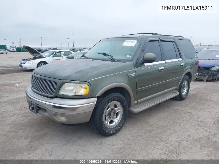 2001 Ford Expedition Eddie Bauer VIN: 1FMRU17L81LA15911 Lot: 40699339