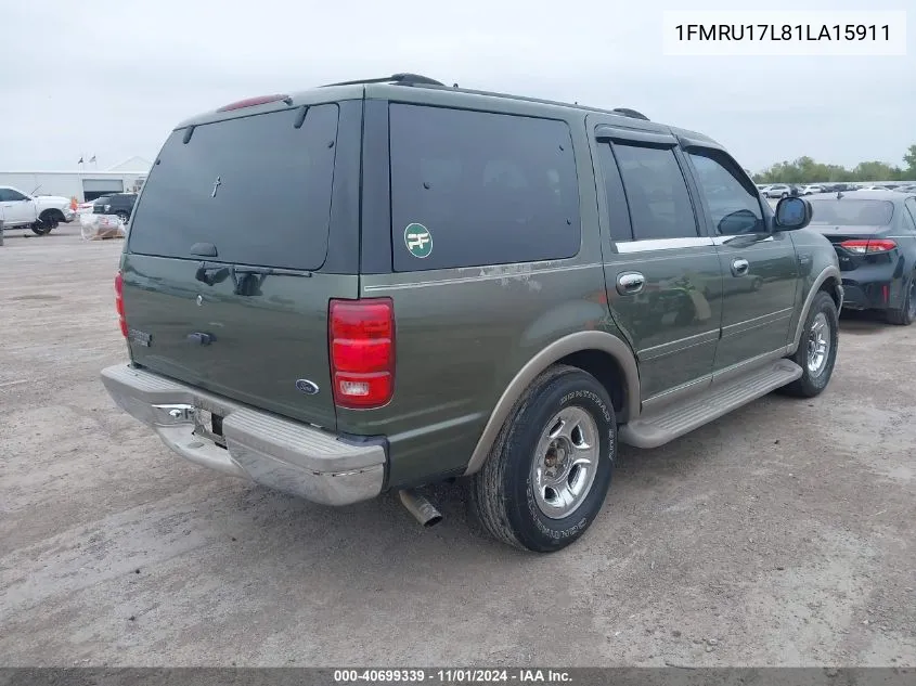 2001 Ford Expedition Eddie Bauer VIN: 1FMRU17L81LA15911 Lot: 40699339