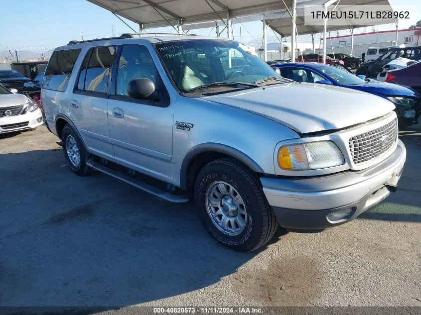 2001 Ford Expedition Xlt VIN: 1FMEU15L71LB28962 Lot: 40820573