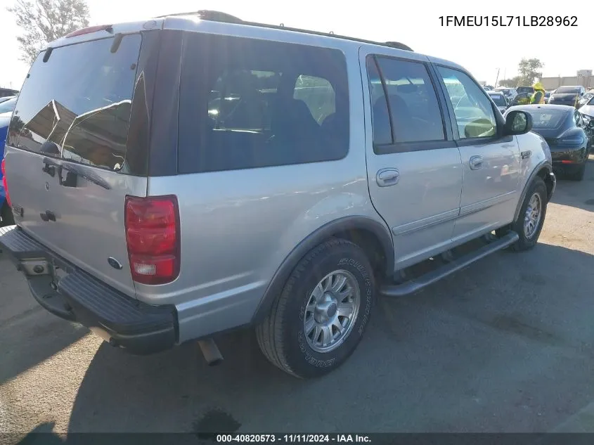 2001 Ford Expedition Xlt VIN: 1FMEU15L71LB28962 Lot: 40820573