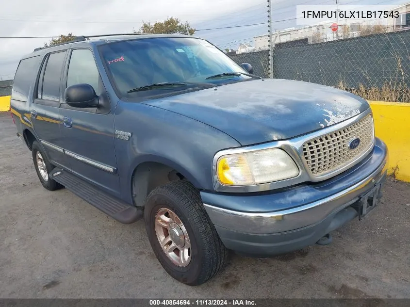 2001 Ford Expedition Xlt VIN: 1FMPU16LX1LB17543 Lot: 40854694