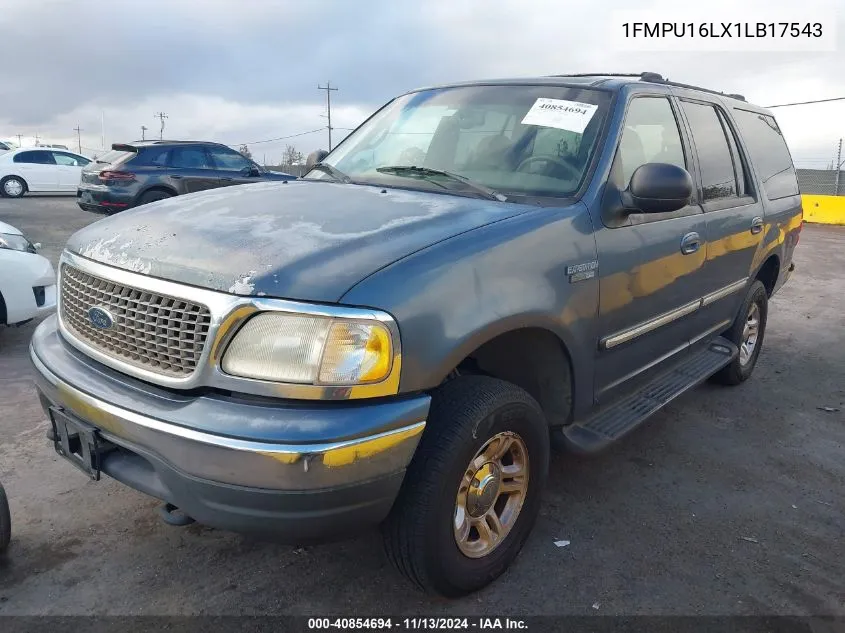 2001 Ford Expedition Xlt VIN: 1FMPU16LX1LB17543 Lot: 40854694