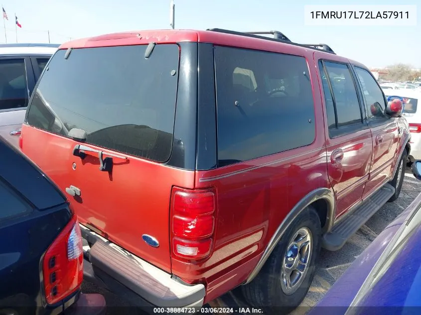 2002 Ford Expedition Eddie Bauer VIN: 1FMRU17L72LA57911 Lot: 38884723