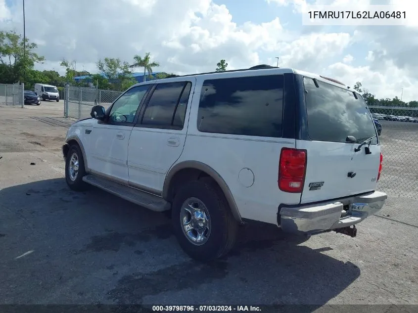 2002 Ford Expedition Eddie Bauer VIN: 1FMRU17L62LA06481 Lot: 39798796