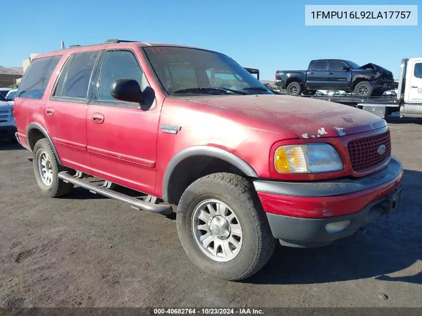 2002 Ford Expedition Xlt VIN: 1FMPU16L92LA17757 Lot: 40682764